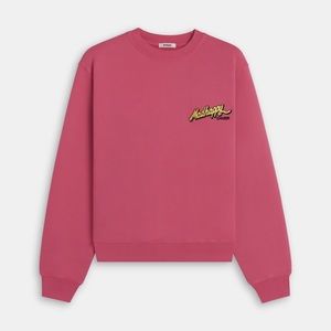 Madhappy Pink Crewneck Sweatshirt with Yellow Logo